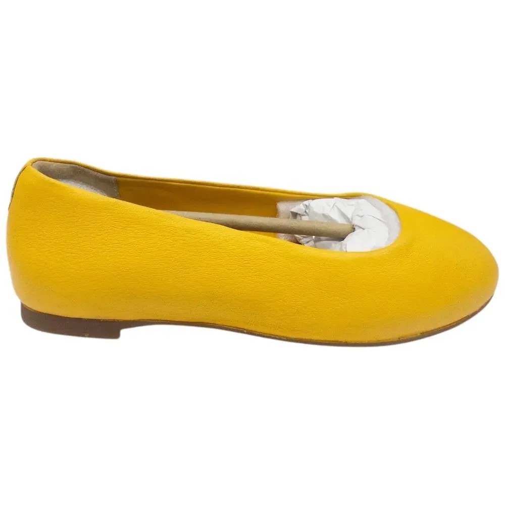 Hush Puppies Kendall Ballet Flats Women's 7.5 Wide Golden Rod Yellow Leather
